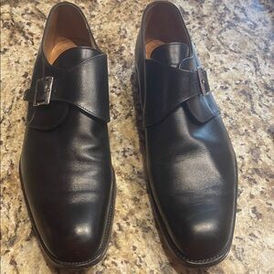 Men's Classic Black Leather Buckle Oxfords